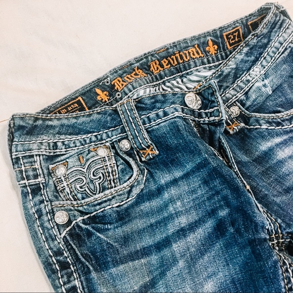 Rock Revival Washed Flared Jeans - Picture 1 of 3